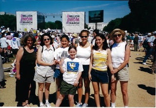 Brittany with her mother, sister and family friends at the Million Mom March in 2000