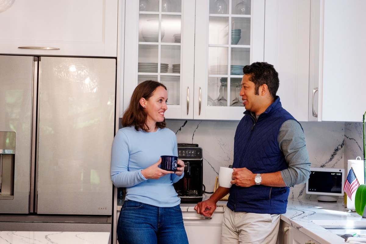 Brittany and Fernando in their kitchen